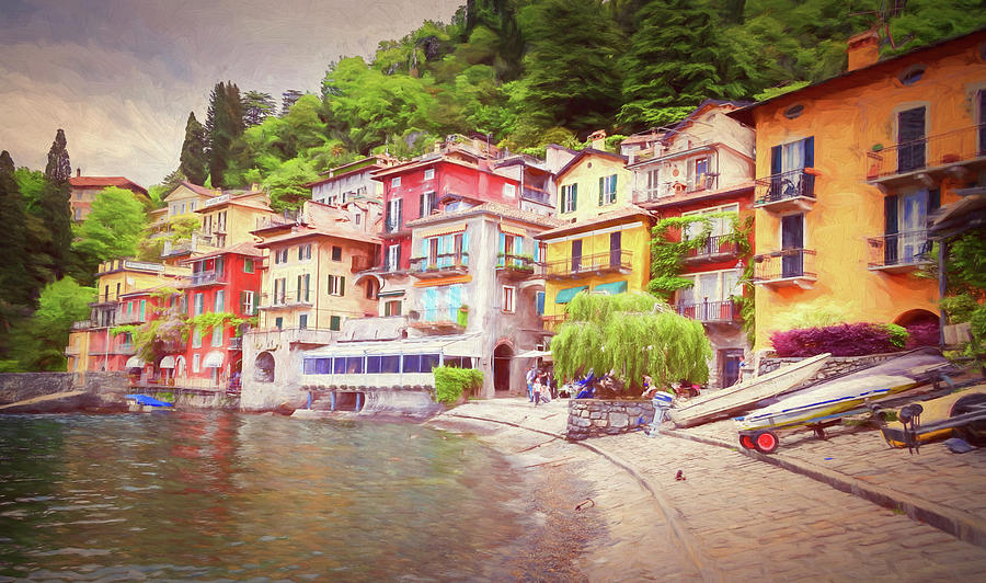 Varenna Italy Waterfront Painterly Photograph