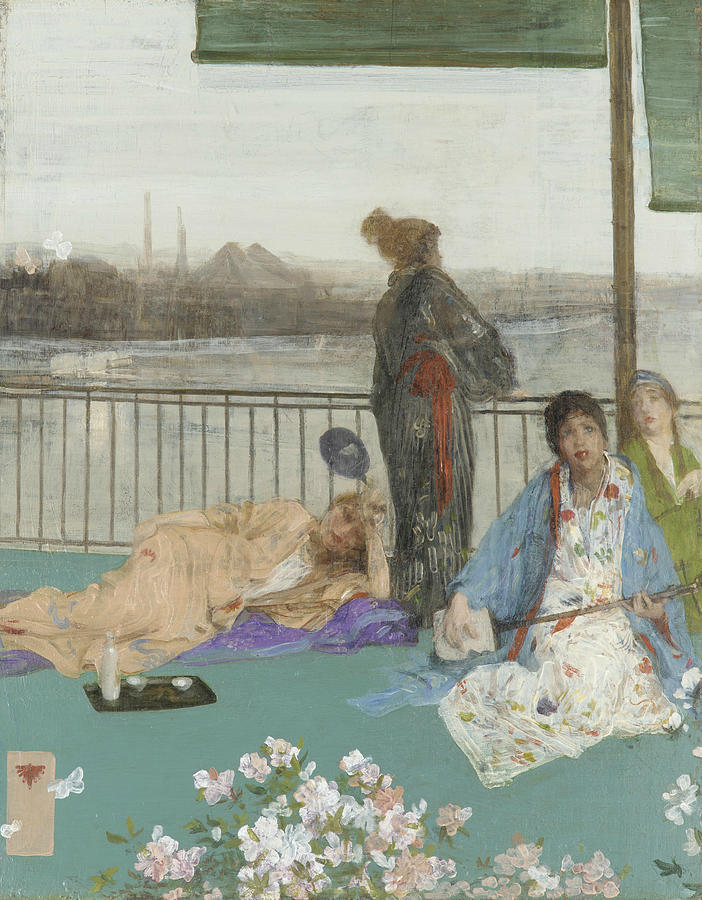 Variations in Flesh Colour and Green, The Balcony Painting by James Abbott McNeill Whistler