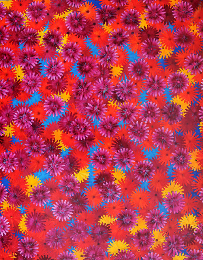 Flower Painting - Varicoloured Flowers Rootless by Sirpa Mononen