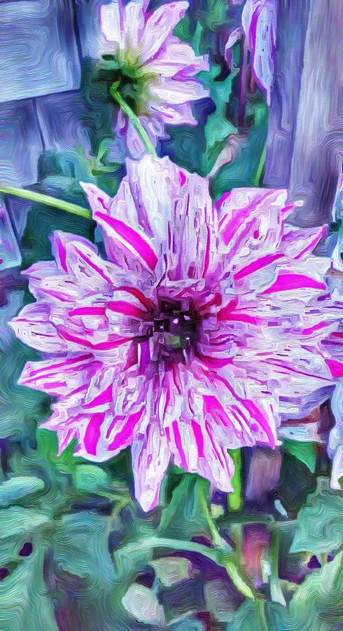 Variegated Dahlia in Oil Mixed Media by Jeffrey Canha