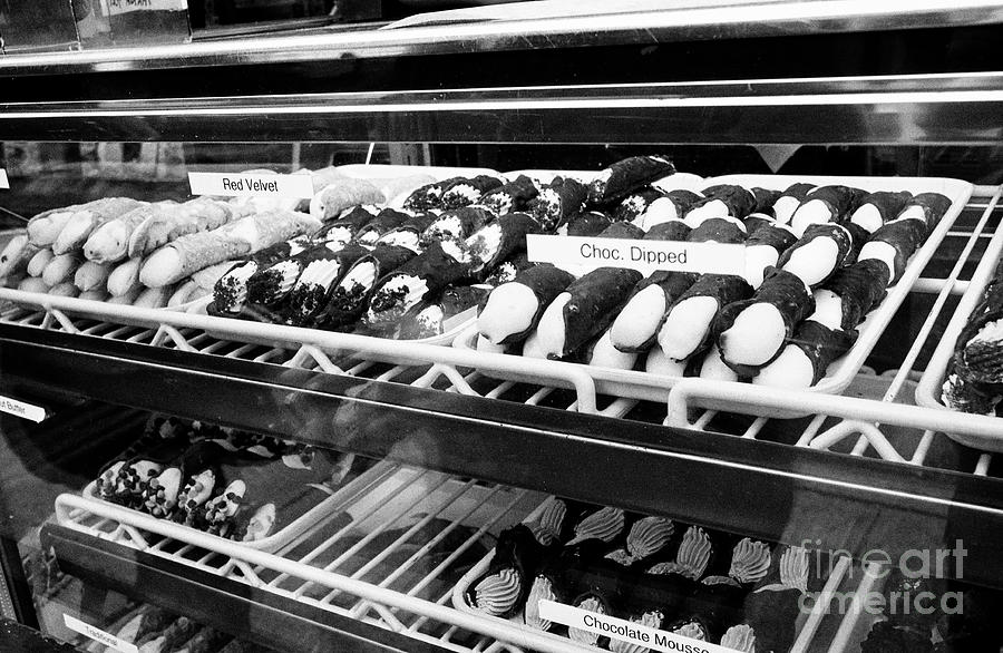 City Photograph - varieties of cannoli on sale in  little italy New York City USA by Joe Fox