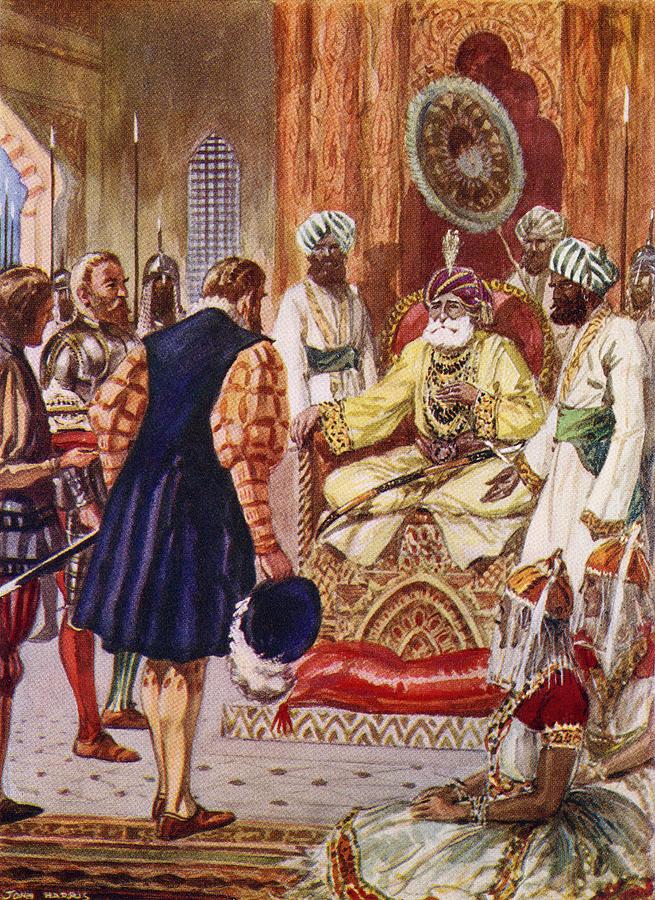 Vasco Da Gama Visiting The Rajah Of Drawing by Vintage Design Pics