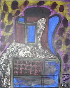 Vase And Flag With Boots And Egg Mixed Media by James Phillip Anderson Vase And Flag With Boots And Egg Mixed Media by James Phillip Anderson