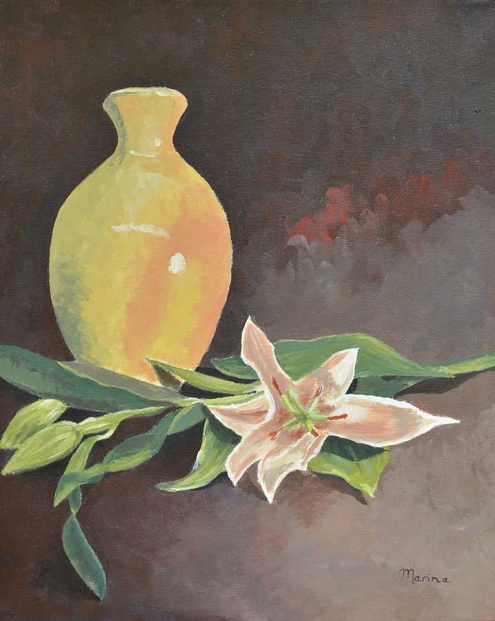 Still Life Painting - Vase and Orchids by Marina Garrison
