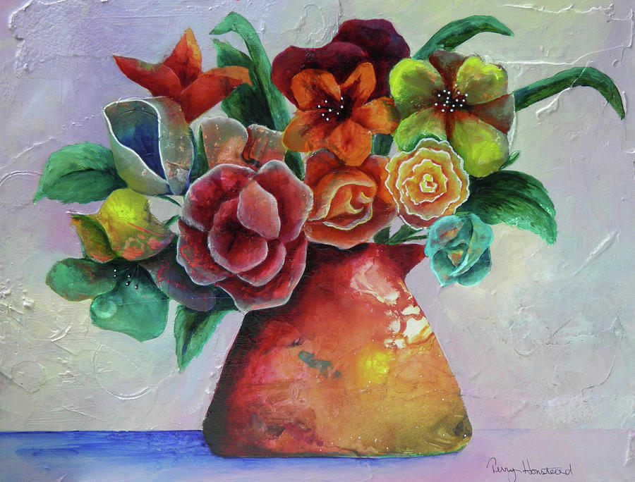 Flower Painting - Vase Full of Peace and Delight by Terry Honstead