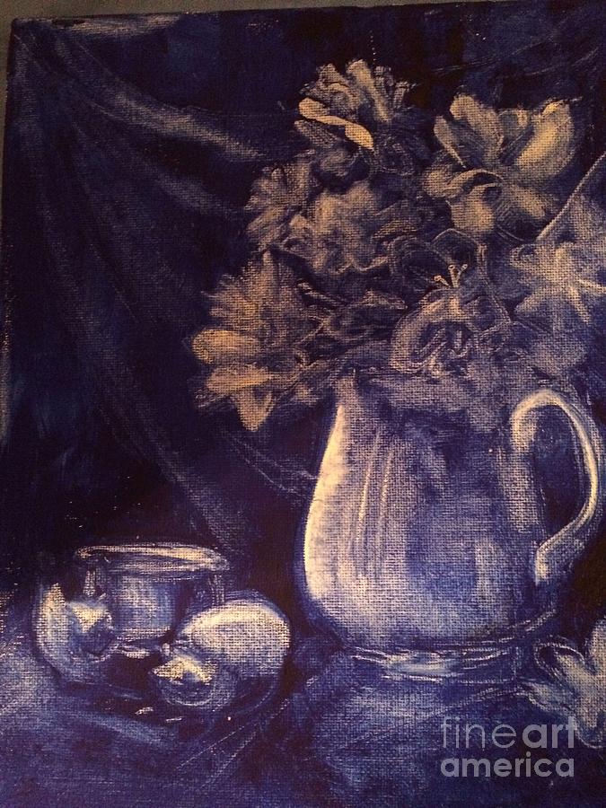 Vase In Wipe Out Painting by Nancy Anton