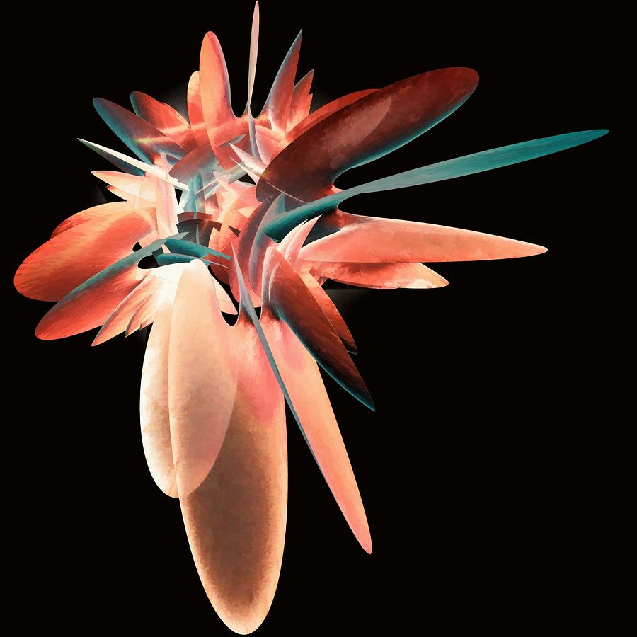 Vase Of Flowers Abstract Digital Art by Jim Buchanan