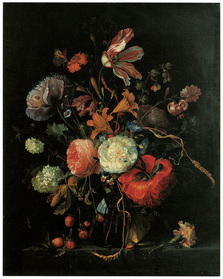 Lily Painting - Vase of Flowers by Jacob Van Walscapelle