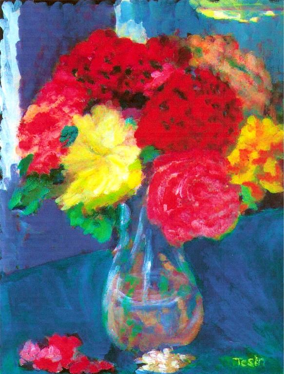 Vase of Flowers Painting by SM Tesin - Fine Art America
