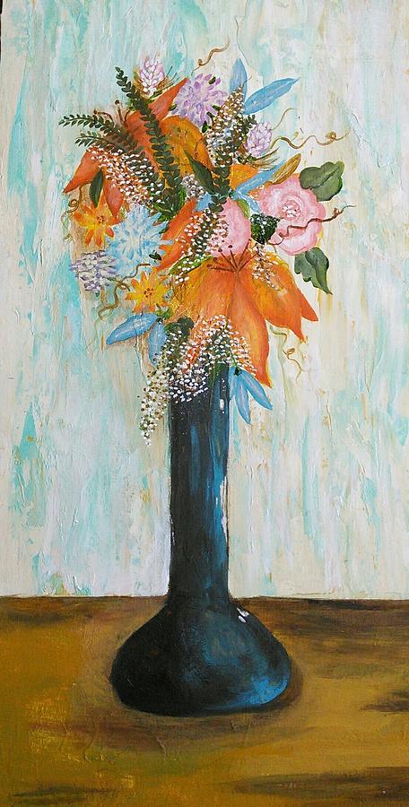Flower Painting - Vase of flowers by Valerie Josi