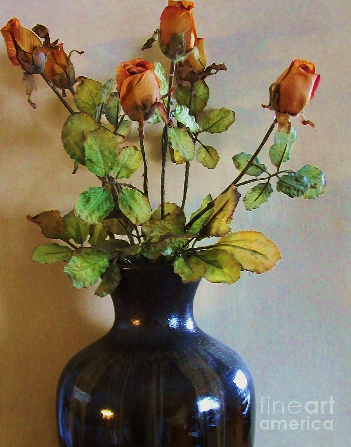 Vase of Rosebuds Photograph by Marsha Heiken
