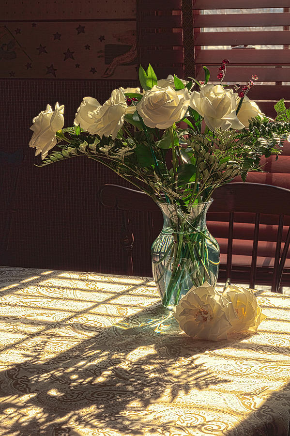 Vase of Roses in Color Photograph by Joni Eskridge