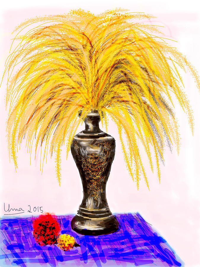 Vase Digital Art by Uma Krishnamoorthy