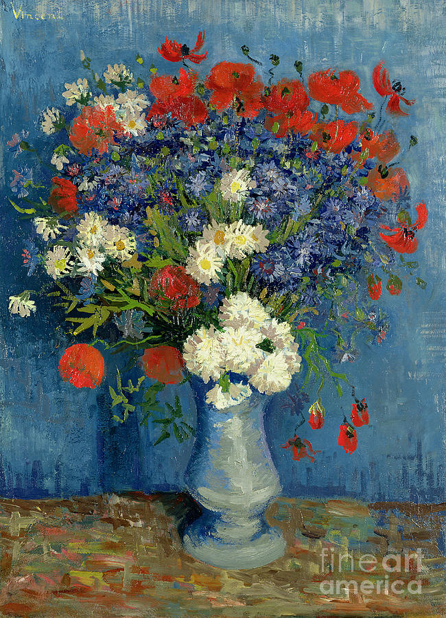 Still Painting - Vase with Cornflowers and Poppies by Vincent Van Gogh
