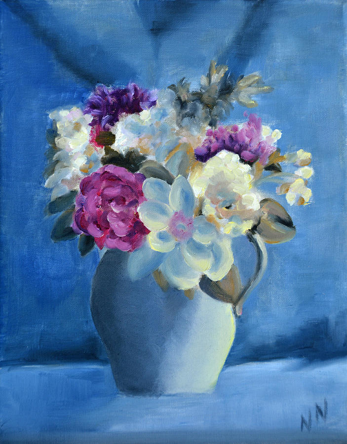 Flower Painting - Vase with flowers #2 by Nicolas Nomicos