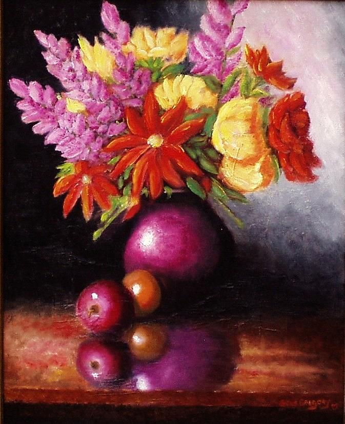 Vase with flowers Painting by Gene Gregory