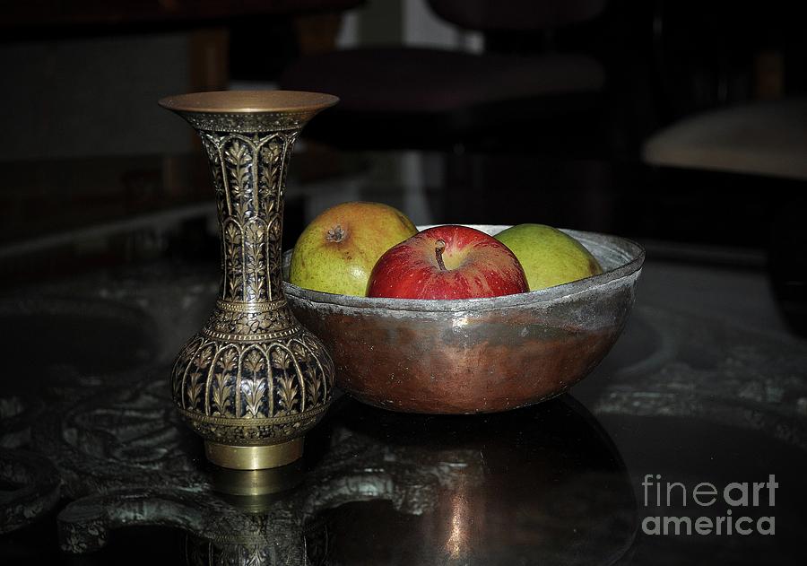 Vase with Fruit Bowl Photograph by Savannah Gibbs
