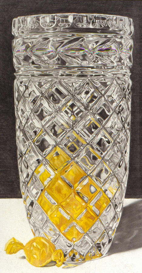 Candy Drawing - Vase with Lemon Candy by Paul Lachapelle
