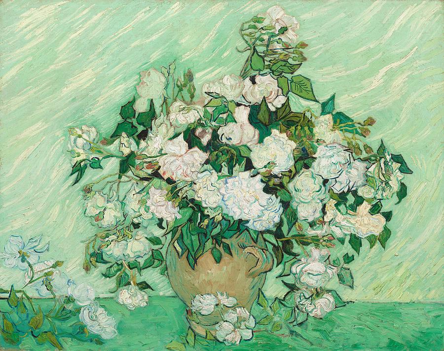 Vase with Roses Painting by Vincent van Gogh