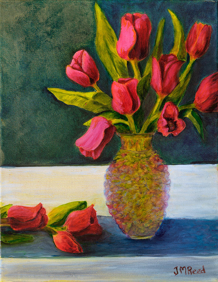 Vase with Tulips Painting by Janet Reed - Fine Art America