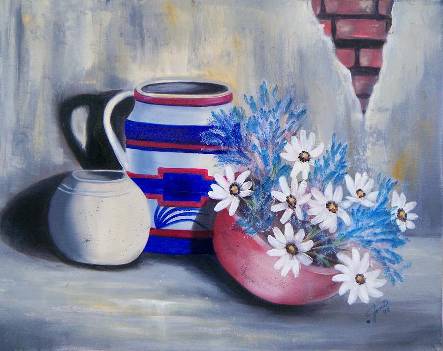 Vases and Flowers Painting by Joni McPherson