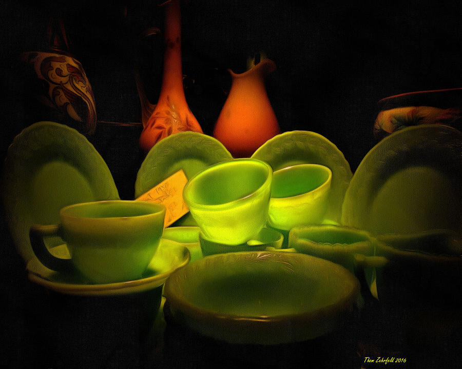 Vases And Jadeite Dishes  Photograph by Thom Zehrfeld