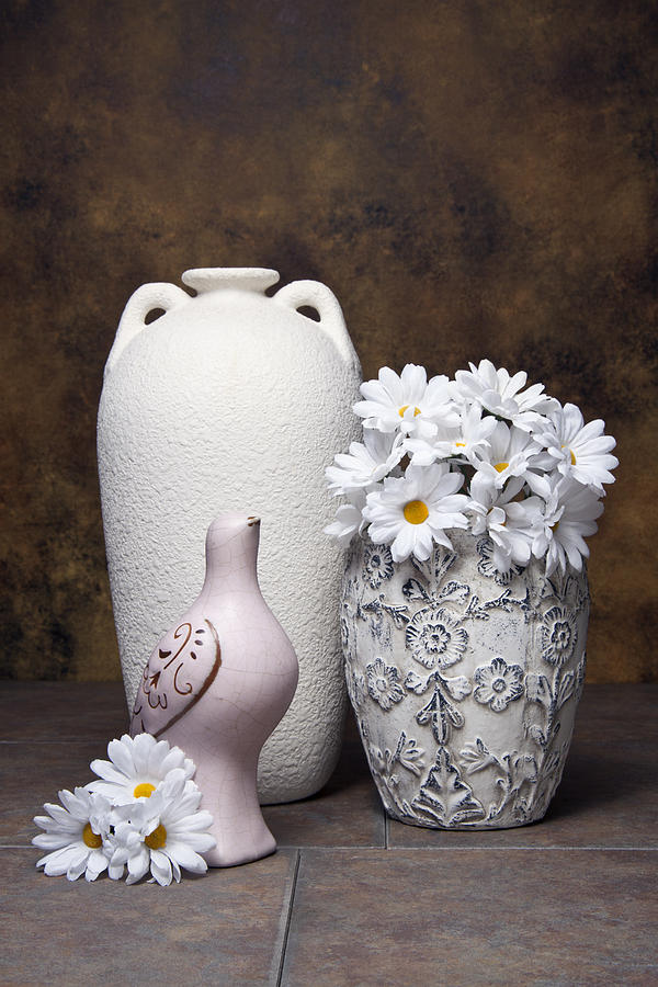 Vase Photograph - Vases with Daisies II by Tom Mc Nemar