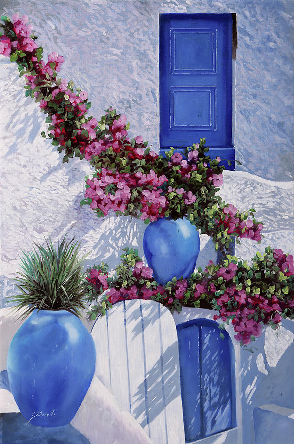 Blue Painting - Vasi Blu by Guido Borelli