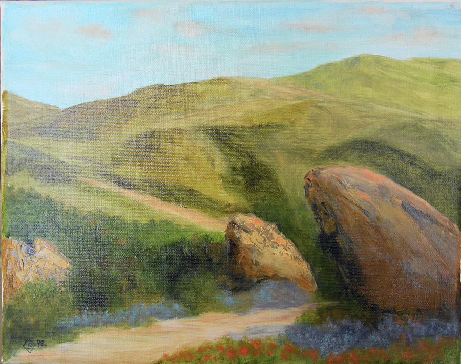 Vasquez Rocks Morning Painting by Terry Sonntag Vasquez Rocks Morning Painting by Terry Sonntag