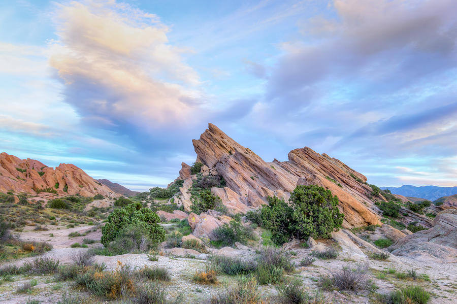 Los Angeles Photograph - Vasquez Rocks Natural Area Park at Sunset by Ken Wolter