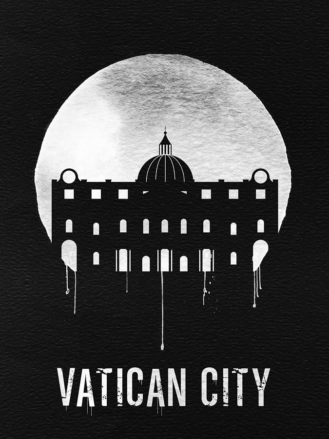 Skyscraper Digital Art - Vatican City Landmark Black by Naxart Studio