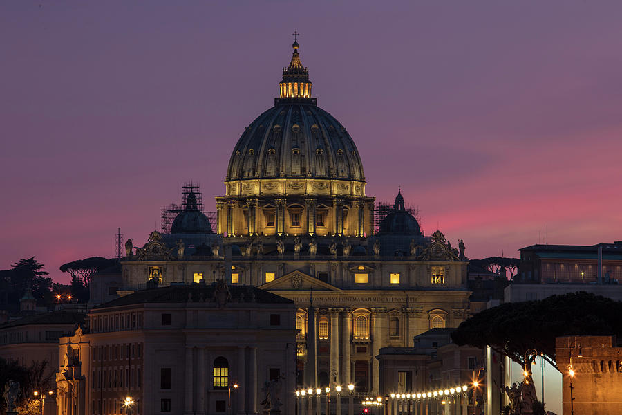 Vatican Dome at Sunset  Photograph by John McGraw