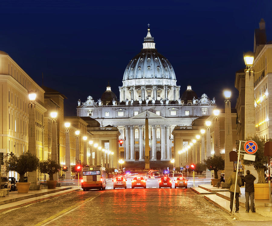 Vatican holy city at night Photograph by Ioan Panaite - Fine Art America