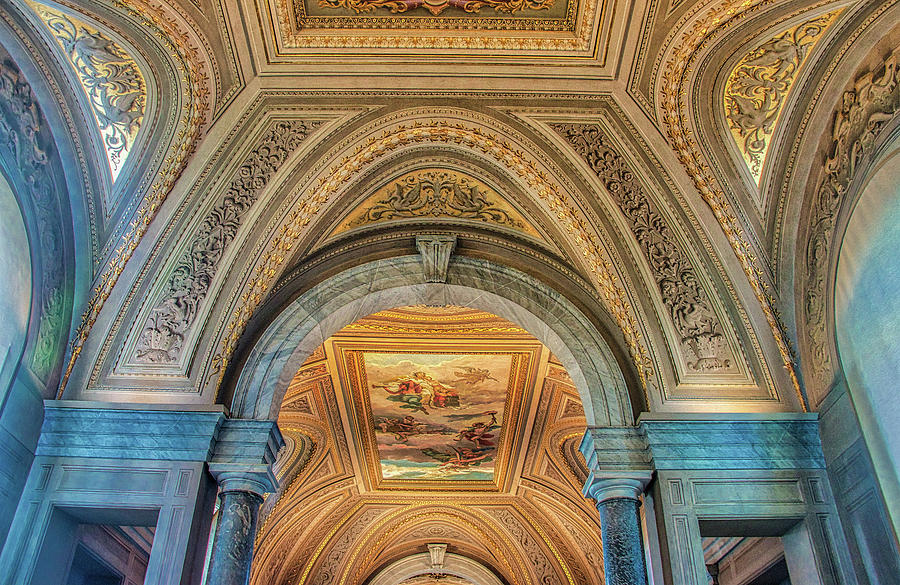 Vatican Museum Ceiling Photograph by Gary Slawsky