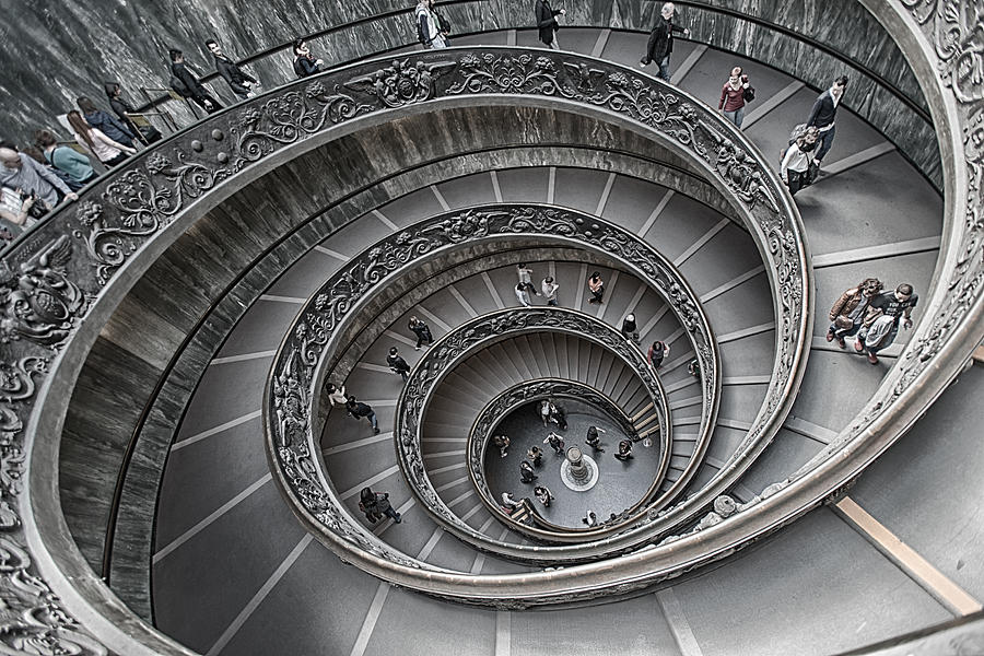 Vatican Spiral Staircase Photograph by Bert Peake