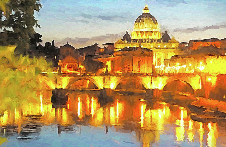 Vaticans St. Peters Basilica Digital Art by Dennis Cox