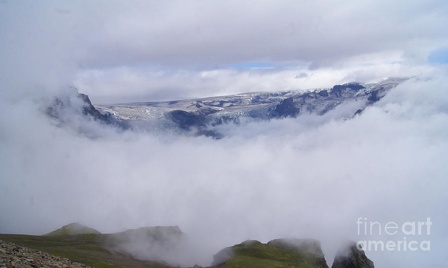 Nature Photograph - Vatnajokull in the clouds by Rudi Prott