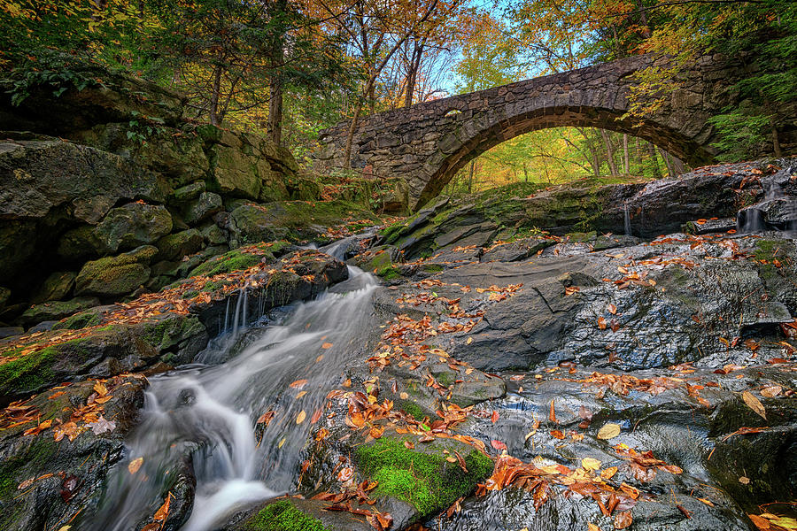 Fall Photograph - Vaughan Brook and Arch Bridge by Rick Berk