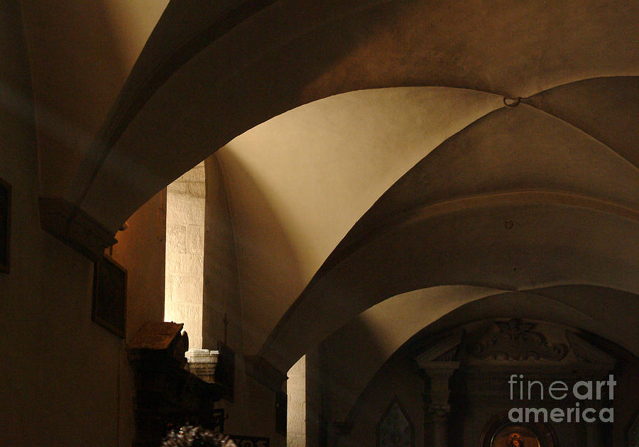 Italy Photograph - Vaulted Ceiling In Abbey by Georgia Sheron