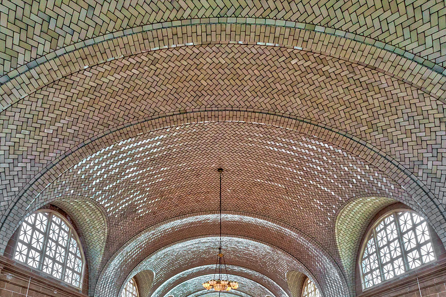 Vaulted Tile Ceiling Ellis Island NYC Photograph by Susan Candelario
