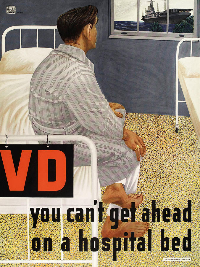 VD - You cant get ahead on a hospital bed  Painting by War Is Hell Store