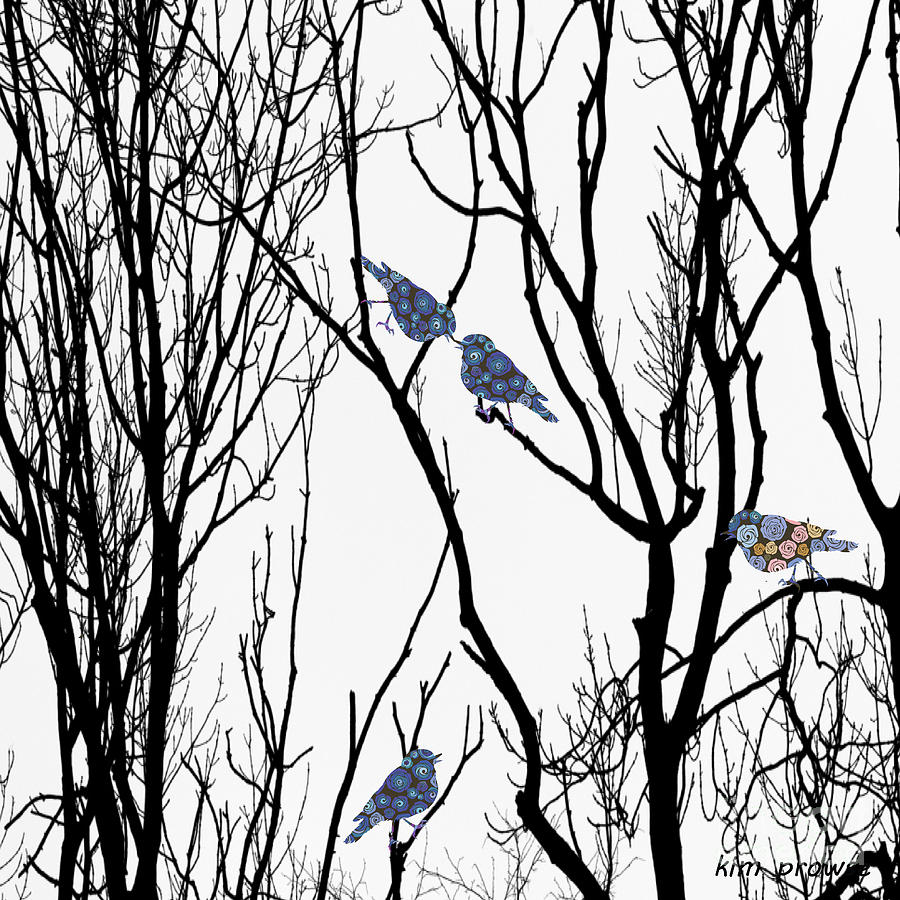 Blue Birds Digital Art - Vector Birds by Kim Prowse