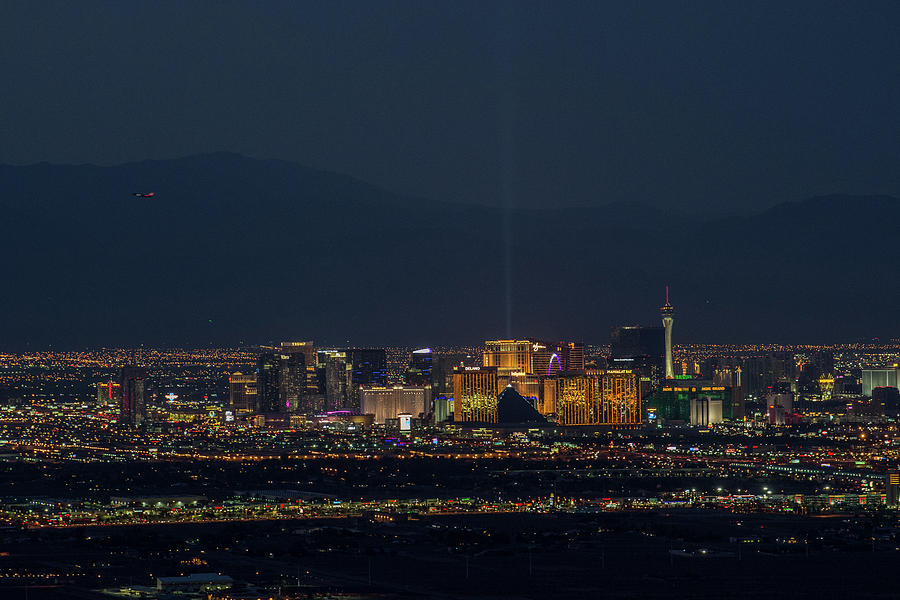 Las Vegas Photograph - Vegas Lights at Night by Peter Stringer