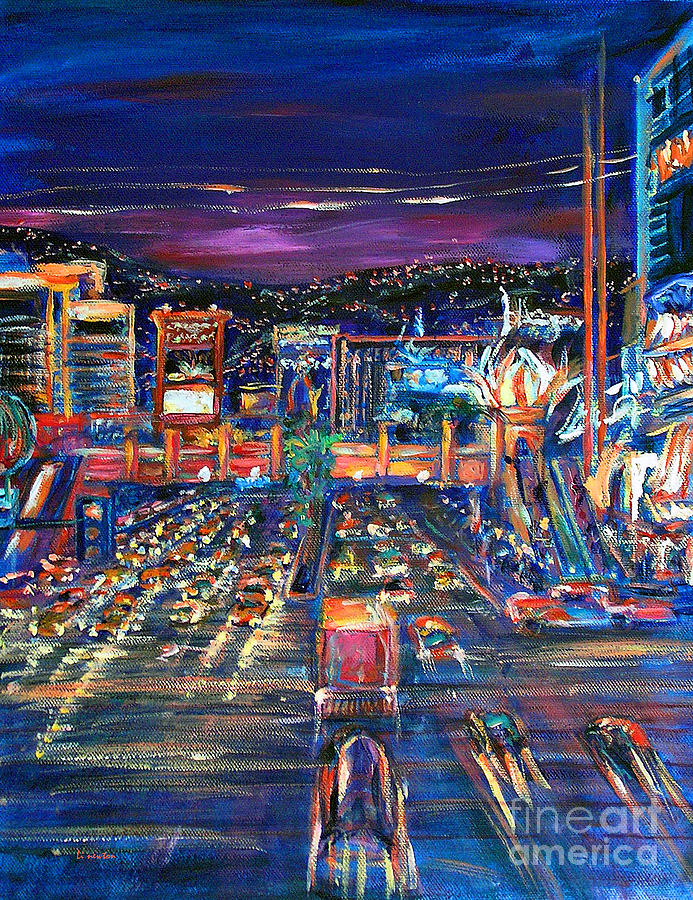 Vegas Lights Painting by Li Newton