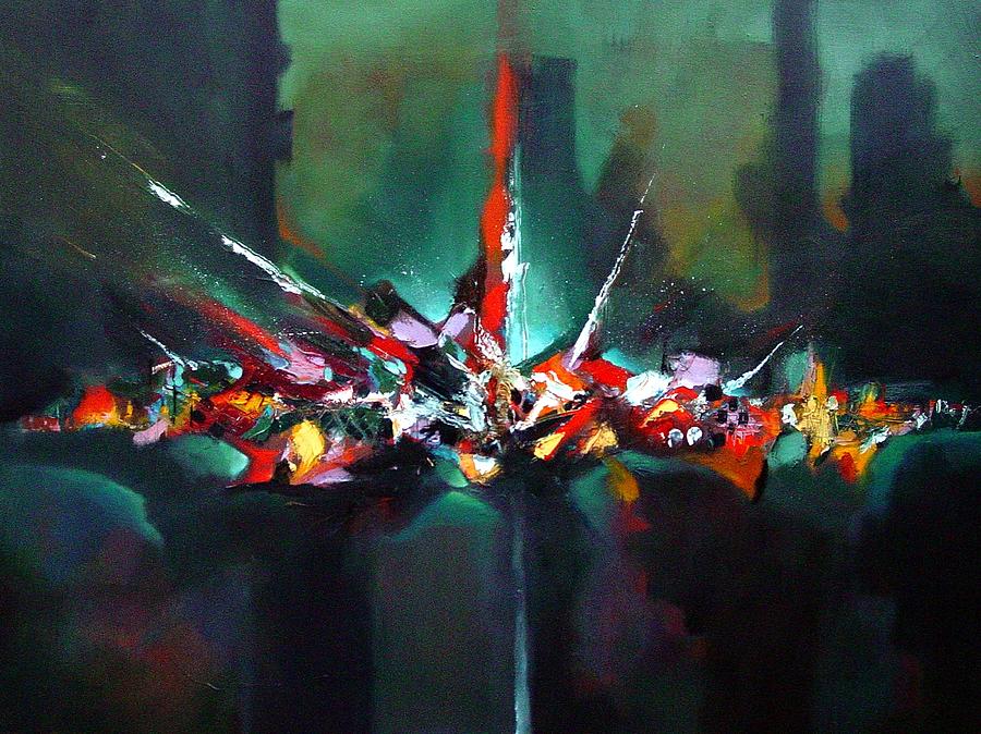 Abstract Painting - Vegas Night Lights by Ronald Dykes