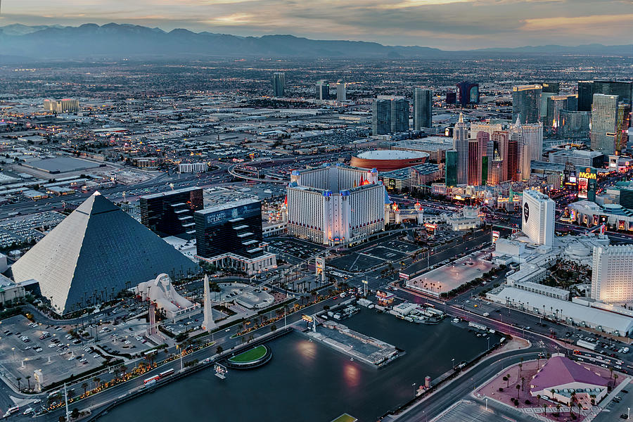 Vegas Strip Aerial Photograph by Susan Candelario