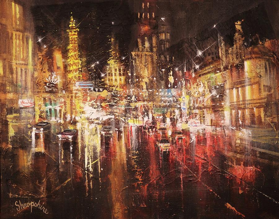 Vegas - Sudden Downpour Painting by Tom Shropshire