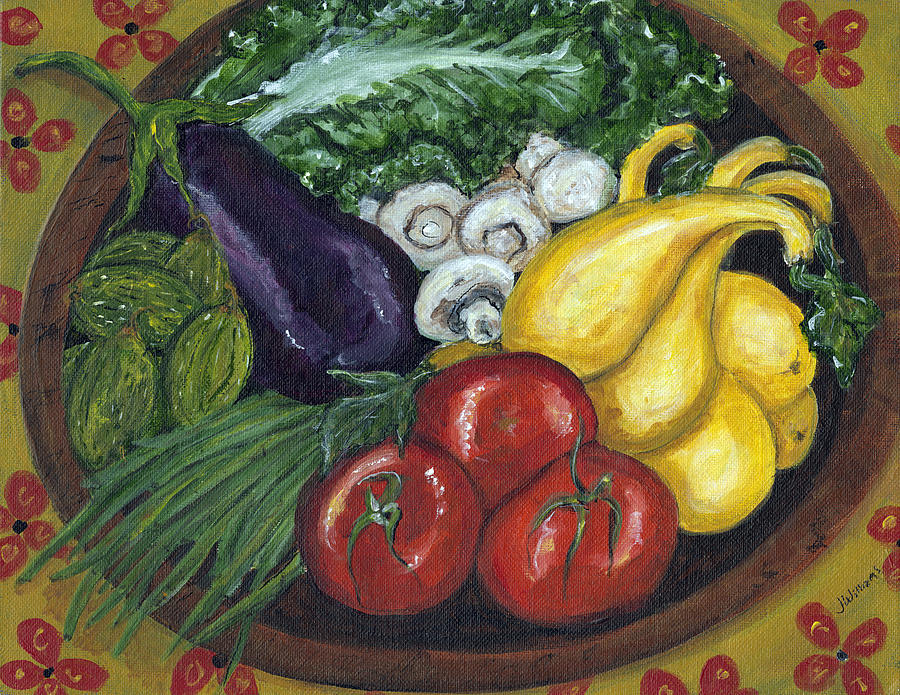 Tomato Painting - Vegetable Bowl by Jill Hershock