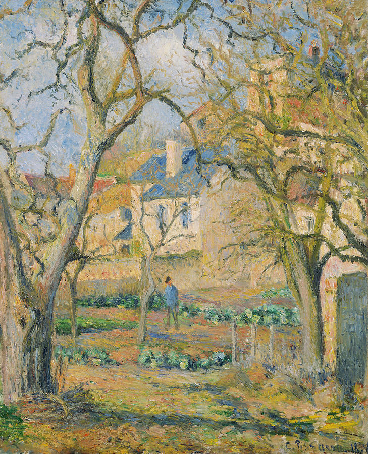 Vegetable Garden Painting by Camille Pissarro