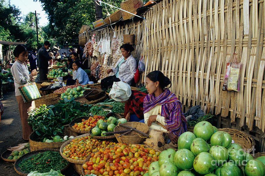 Vegetable Market, Myanmar Photograph by Inga Spence